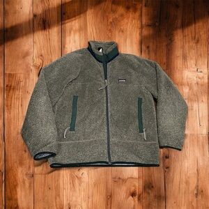 Patagonia Gray Sherpa Zip-Up Jacket